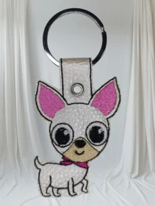 Klíčenka Čivava růžový šátek