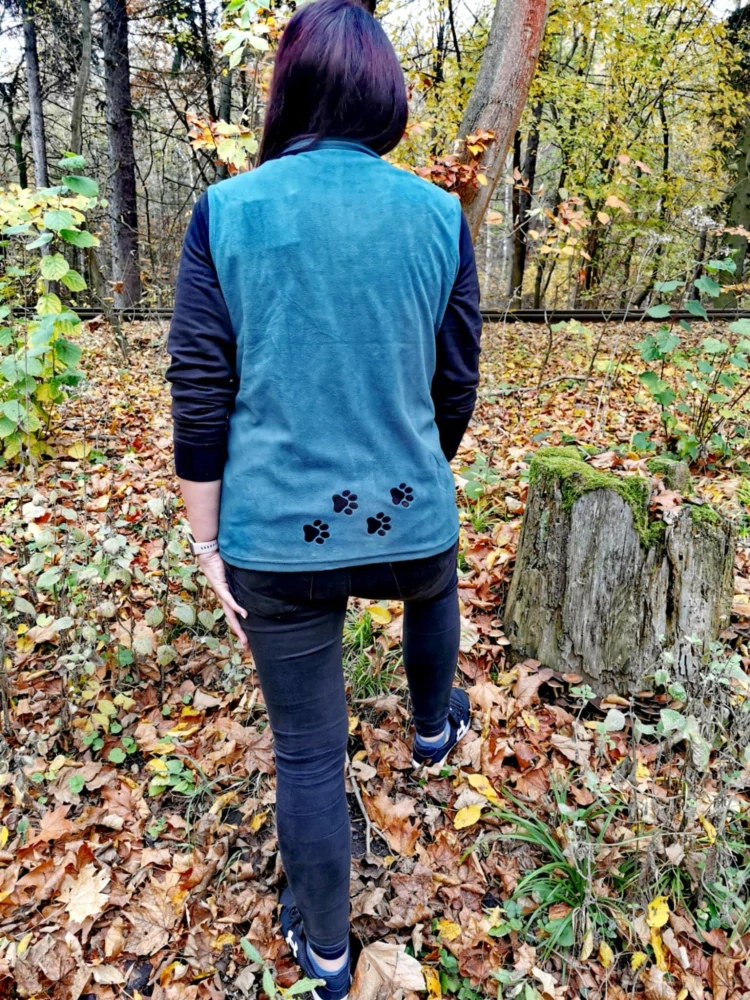 Dámská vesta petrolejová M - slabší